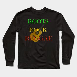 Roots rock reggae - Jamaica Rasta colours on a guitar - Jamaican Long Sleeve T-Shirt